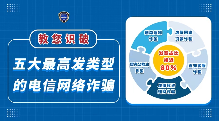 教您识破五大最高发类型的电信网络诈骗