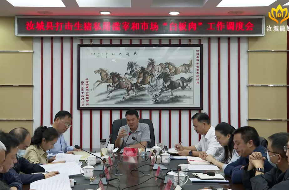 【解放思想拼命干 干出汝城“十大变化”】我县召开打击生猪私屠滥宰和市场“白板肉”工作调度会