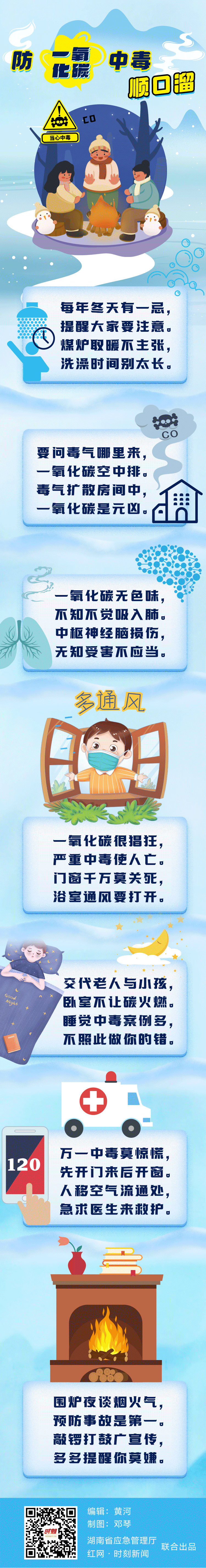 科普海报丨冬季降温，谨防一氧化碳中毒顺口溜要记住