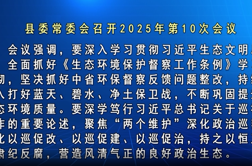 马文才主持召开2025年第10次县委常委会会议