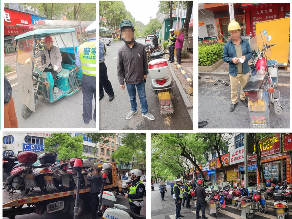 汝城交警：开展摩电车闯红灯专项整治行动